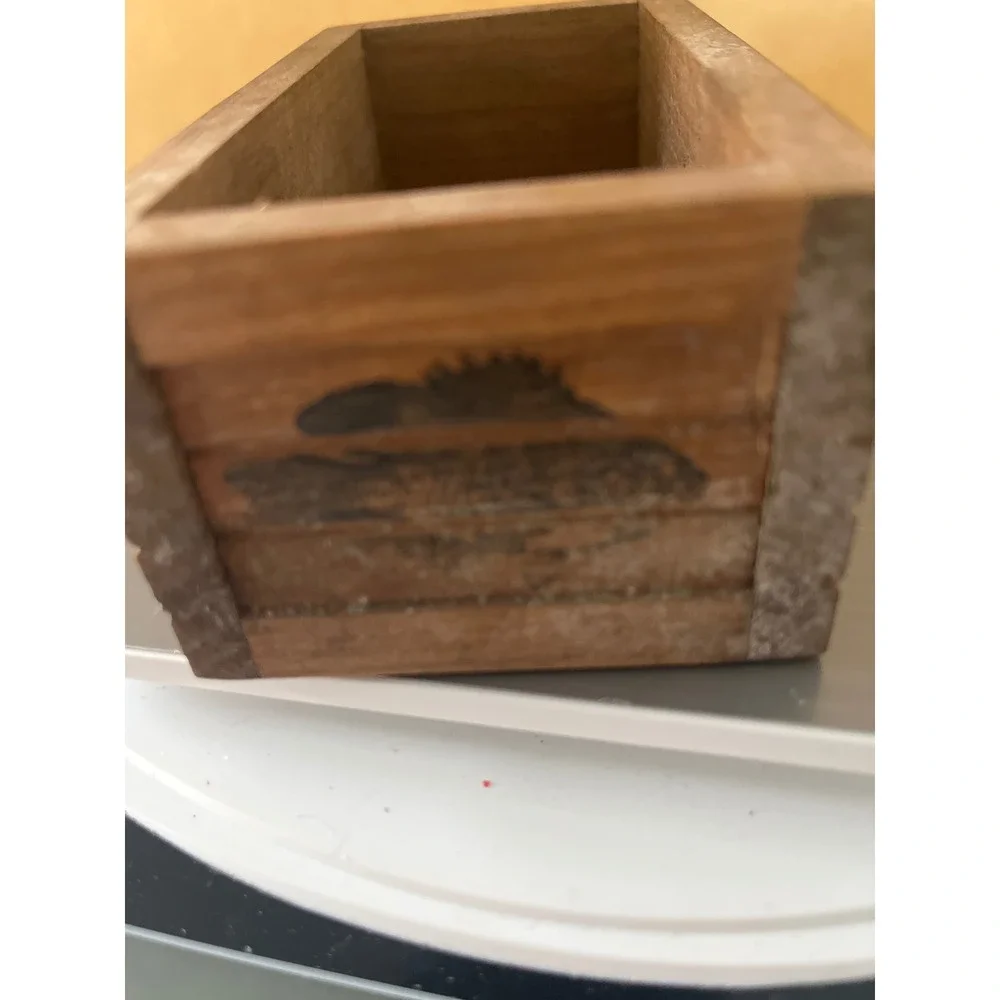 Vintage McGuire's Fisheries Wooden Crate Fresh Seafood Rustic Mini Storage Box